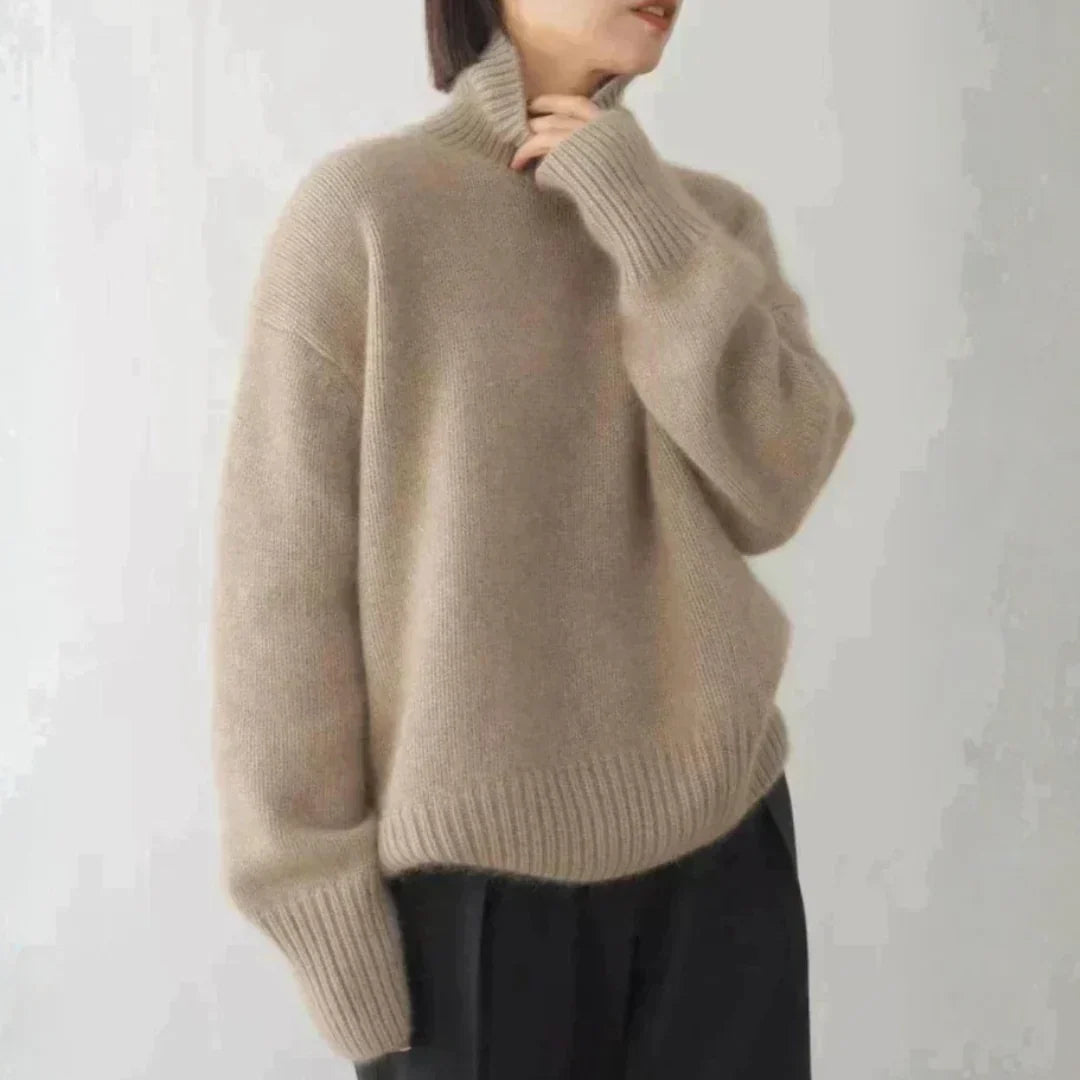Women's Relaxed Turtleneck Knit Sweater 2