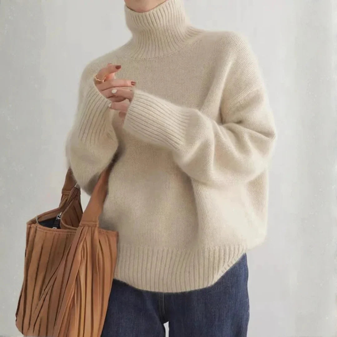 Women's Relaxed Turtleneck Knit Sweater 5
