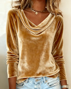 Women's Draped Cowl-Neck Raglan Sweater 1