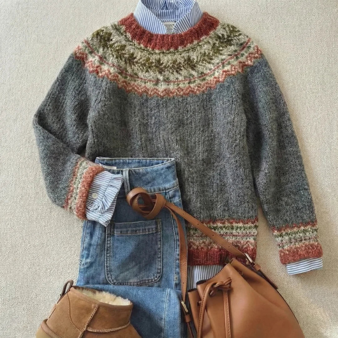 Women's Nordic Fair Isle Knit Sweater 4