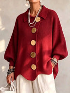 Women's Oversized Collared Chunky-Knit Cardigan 11
