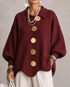 Women's Oversized Collared Chunky-Knit Cardigan 19