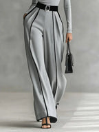 Women's Turtleneck & Belted Wide-Leg Pants Set 6