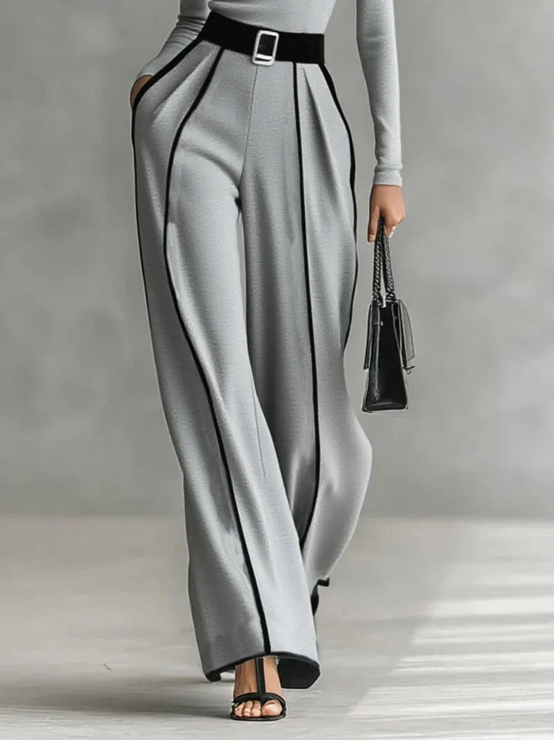 Women's Turtleneck & Belted Wide-Leg Pants Set 6