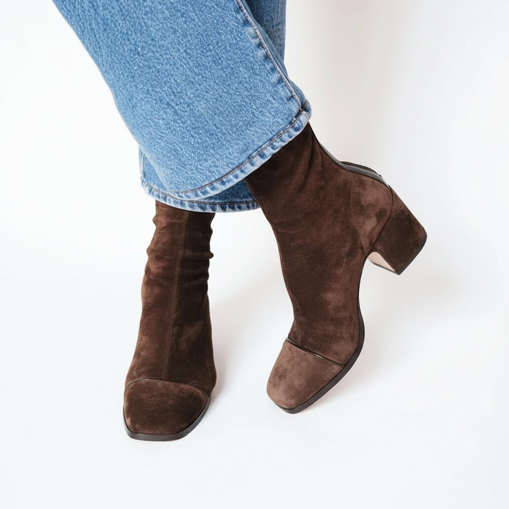 Women's Square-Toe Block-Heel Ankle Boots 1