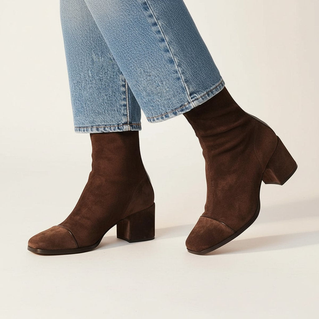 Women's Square-Toe Block-Heel Ankle Boots 3
