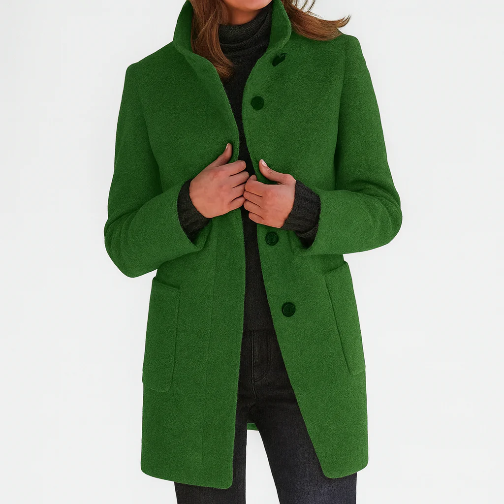 Women's Tailored Button-Front Long Coat 5