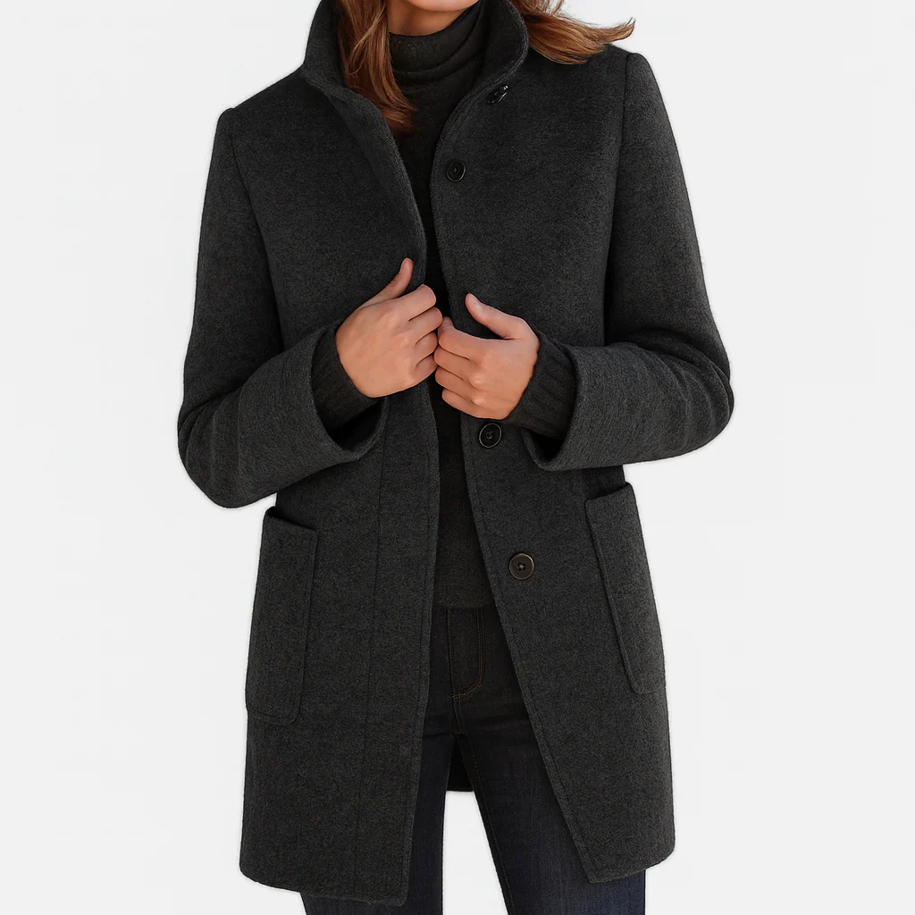 Women's Tailored Button-Front Long Coat 6