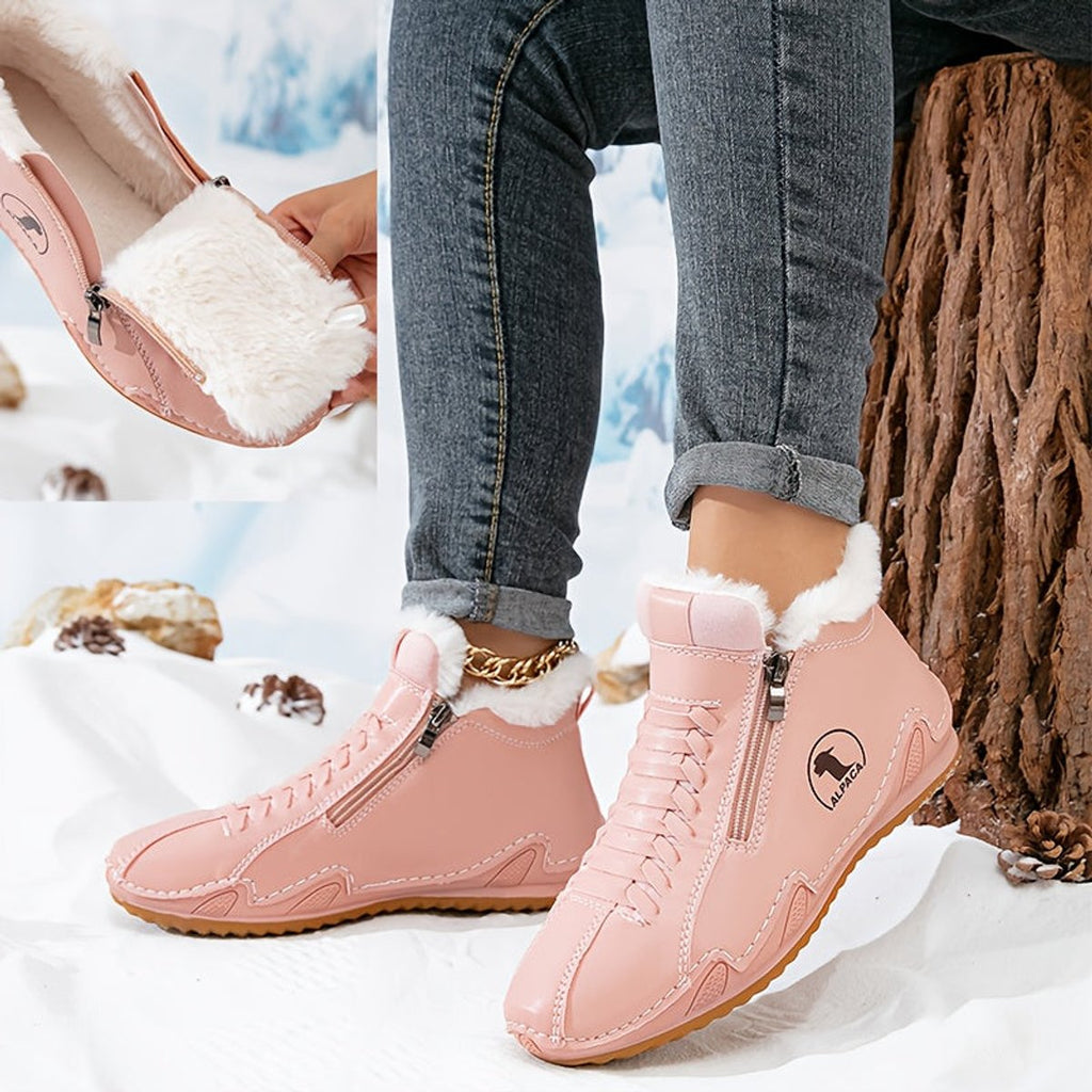 Women's Faux-Fur Lined Wide-Toe Ankle Boots 6