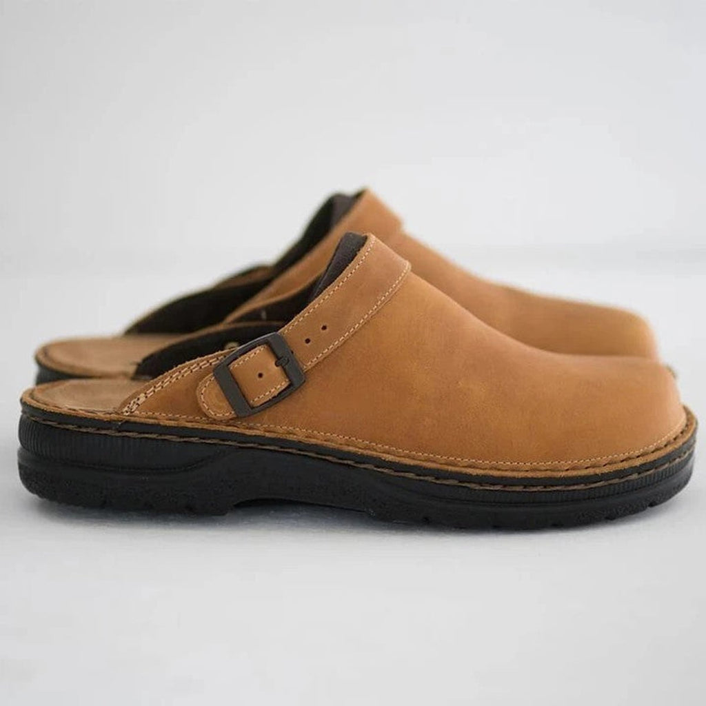 Women's Orthopedic Leather Buckle Clogs 2